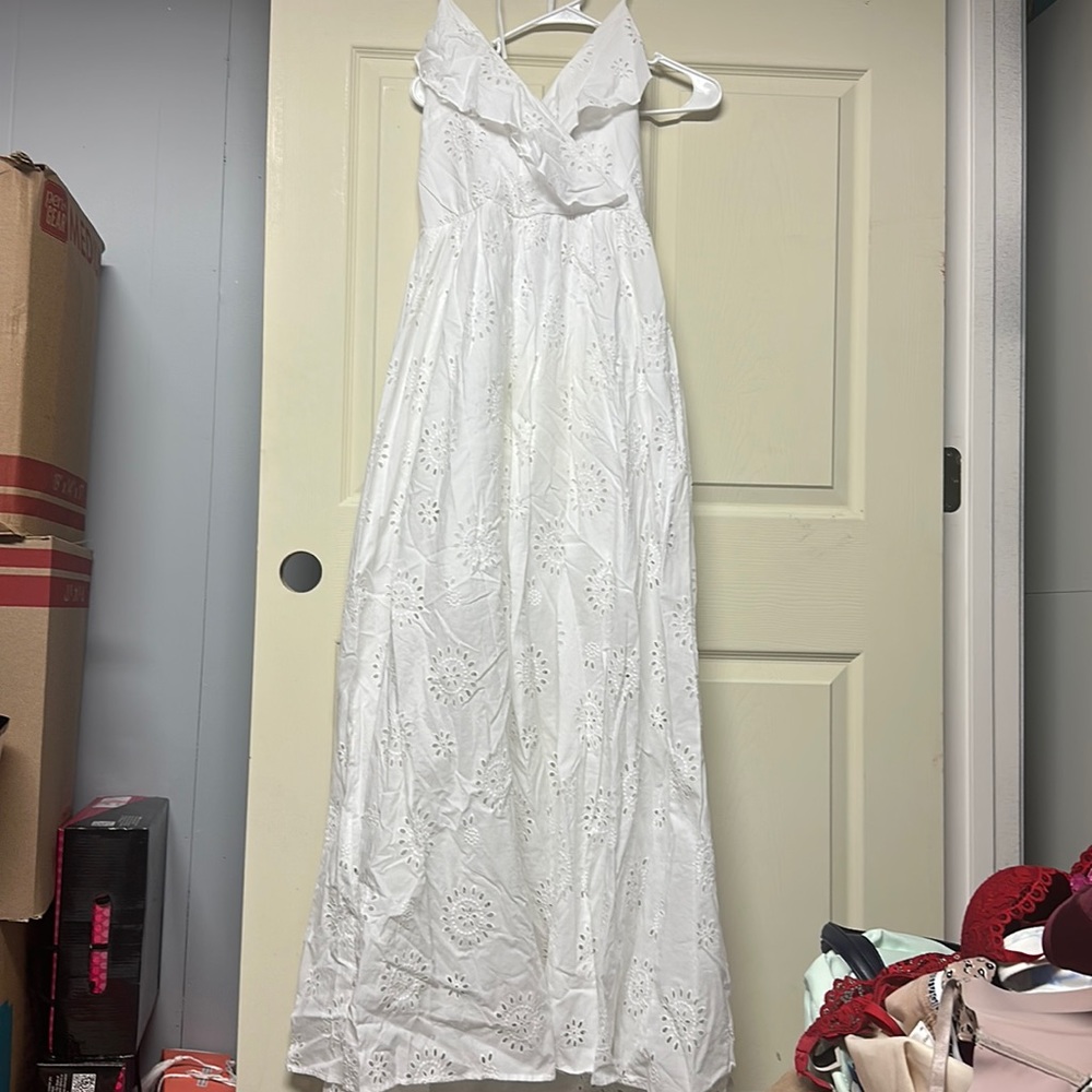 Betsey Johnson White Vintage Lace Maxi Dress
